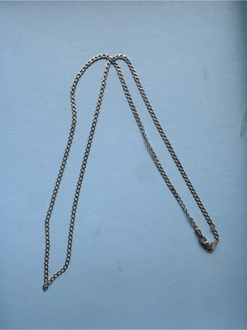 Silver Curb Chain Necklace
